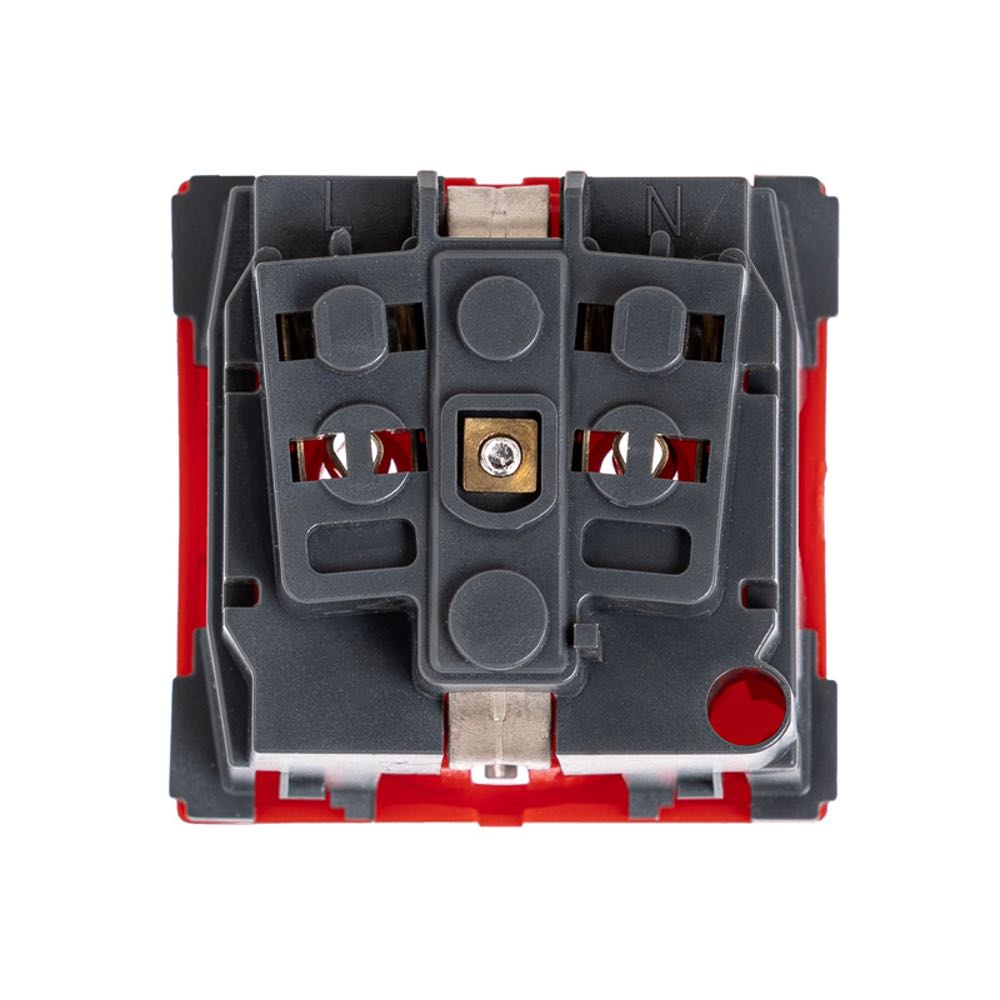 Розетка электрическая Maxicord Mosaic 45x45, нем. ст., 2K+3, 16A, красная